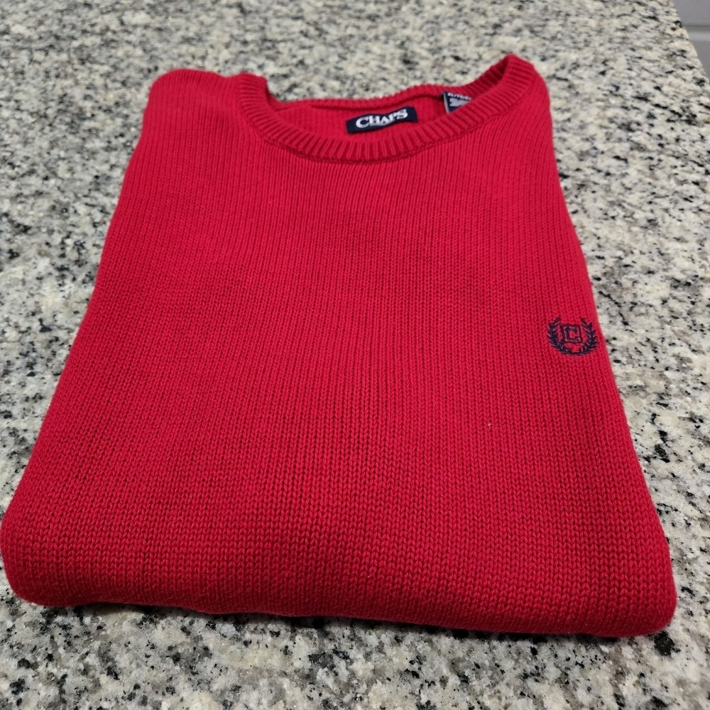 Mens Chaps Red Sweater. Heavy Holiday Christmas Party Classy Chest 48